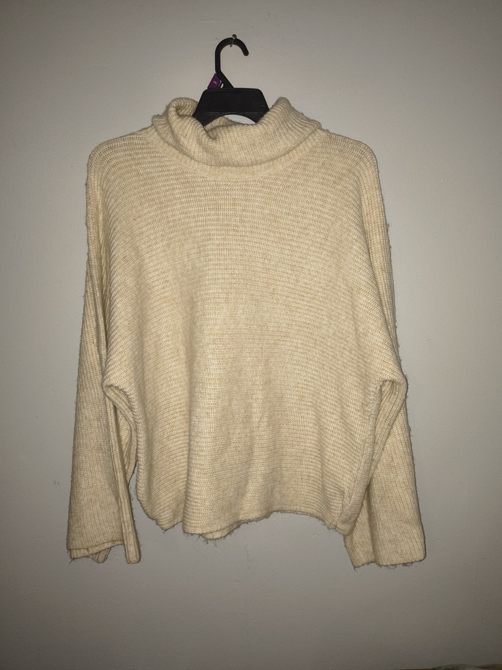 Worthington Cream Cowl Neck Ribbed Sweater
